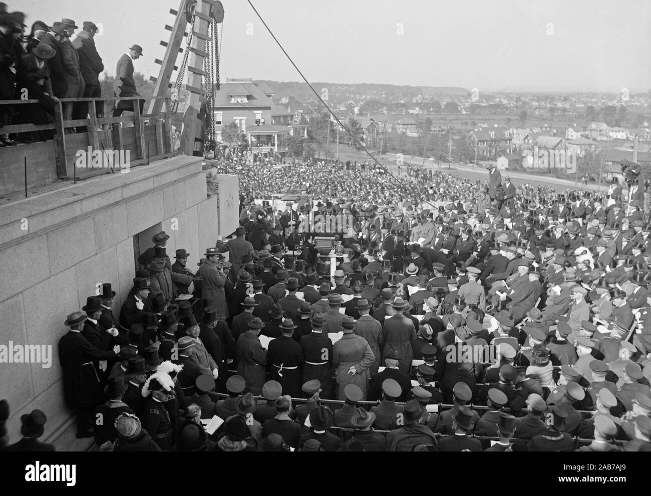 Festlegung der Eckpfeiler der George Washington Memorial Ca. 1923 Stockfoto