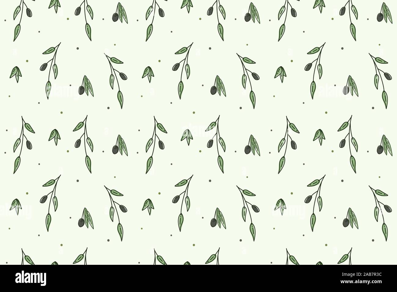 Olive Tree nahtlose Muster. Olive Leaf textile Design drucken. Vector Illustration Stock Vektor