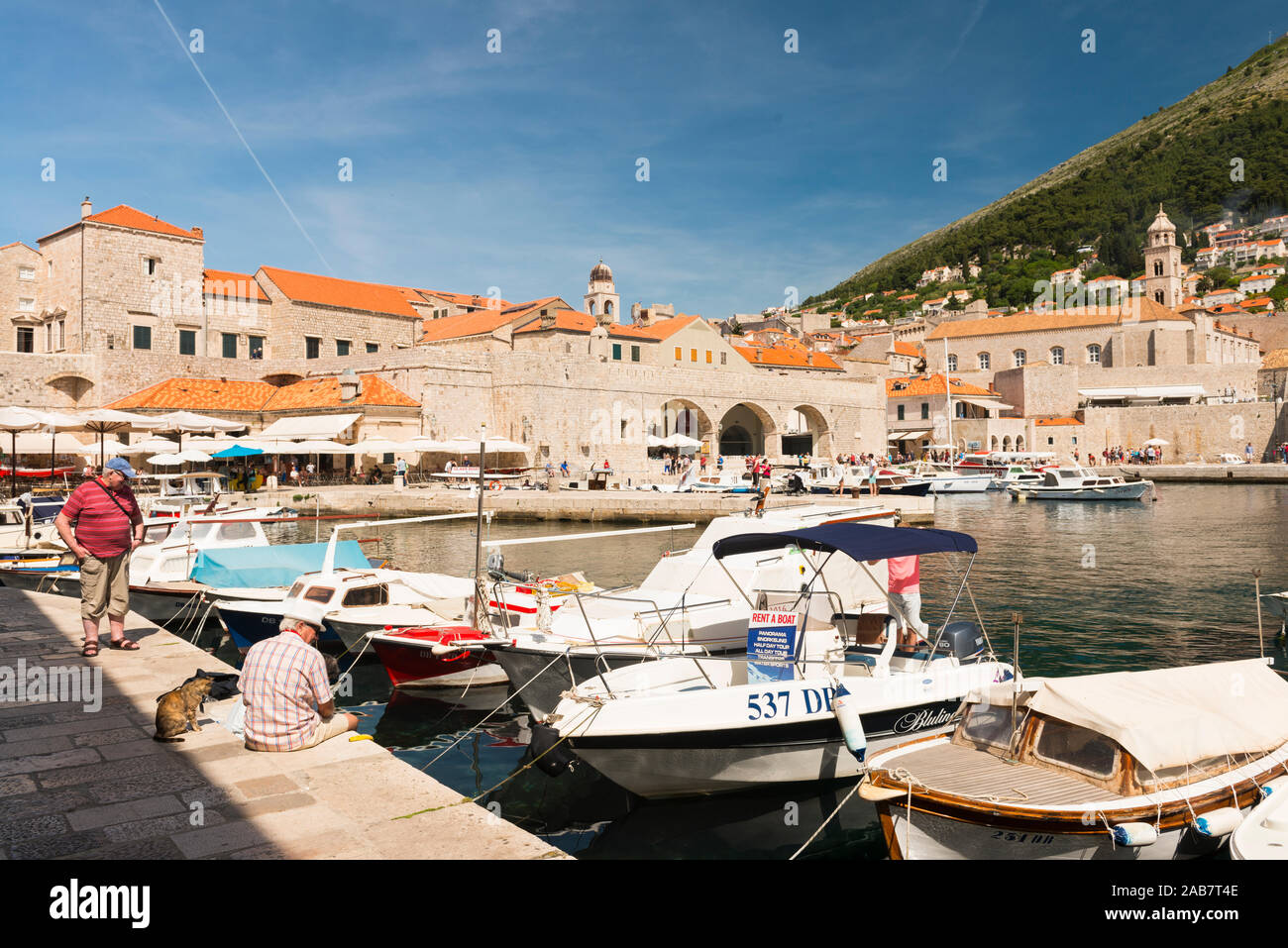 Die Altstadt von Dubrovnik Hafen, Weltkulturerbe der UNESCO, Dubrovnik, Kroatien, Europa Stockfoto