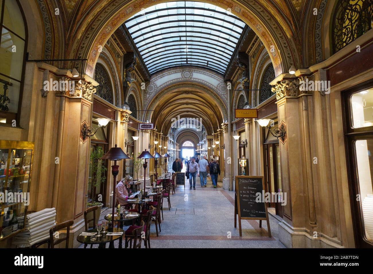Ferstel Passage (Freyung Passage) Geschäfte, Wien, Österreich, Europa Stockfoto
