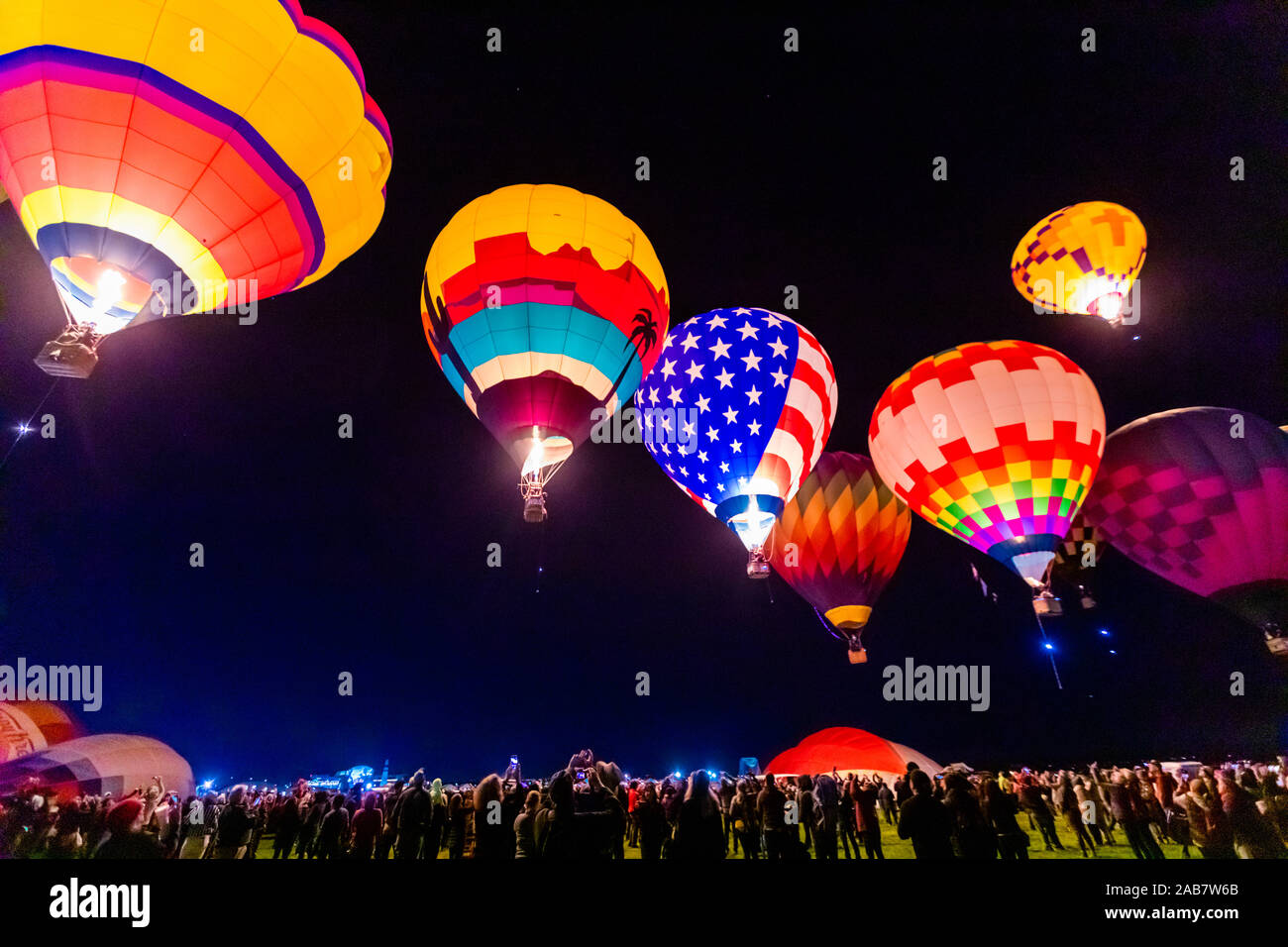 Dawn Patrol im Fiesta Hot Air Balloon Festival, Albuquerque, New Mexico, Nordamerika Stockfoto