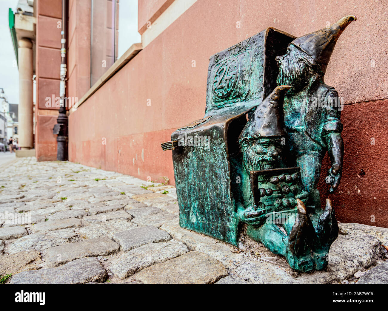 Zwerg Skulptur in der Altstadt von Wroclaw, Woiwodschaft Niederschlesien, Polen, Europa Stockfoto