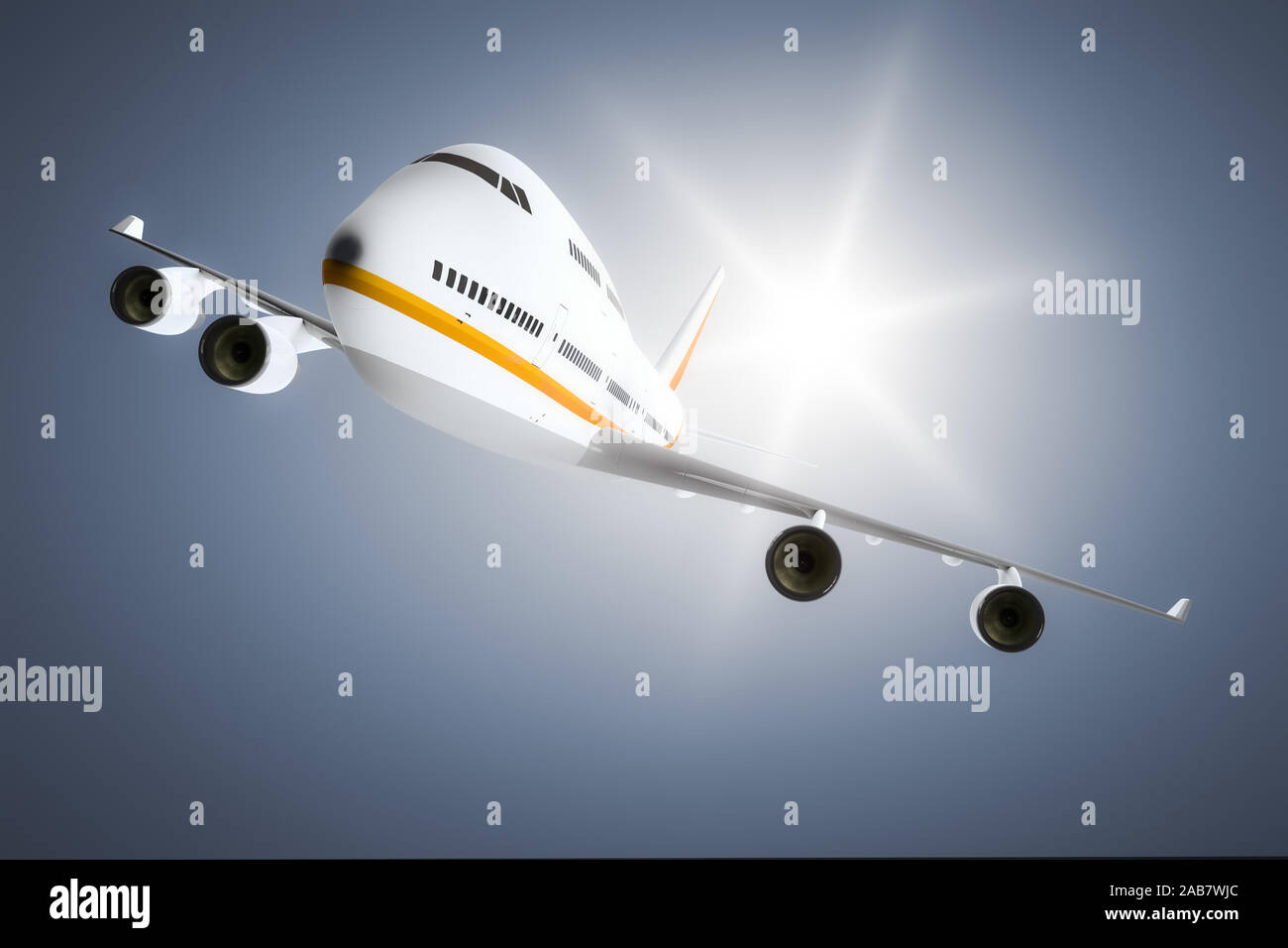 Ein Flugzeug in der Luft Stockfoto