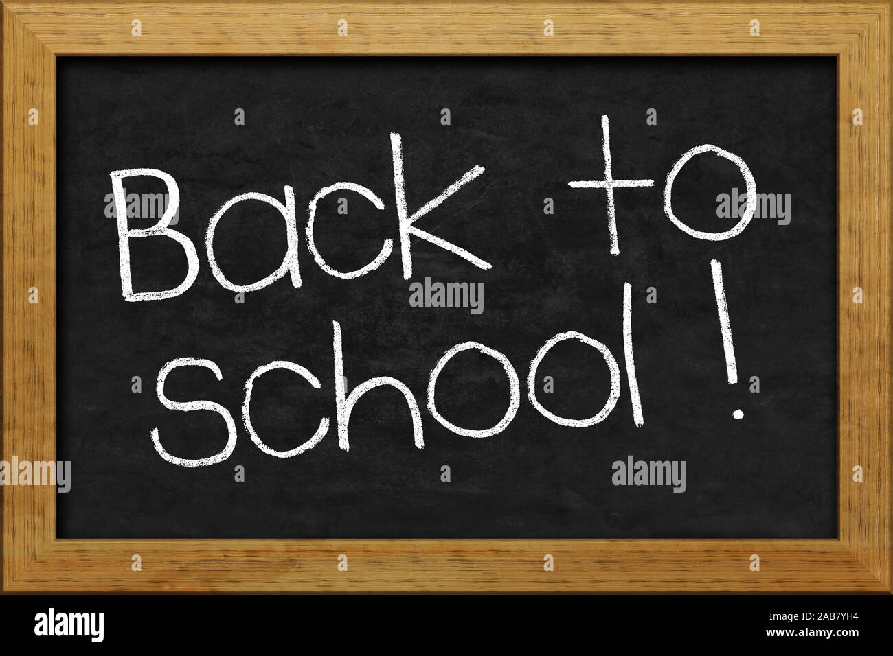 Eine kleine Tafel mit der Aufschrift "Zurück in die Schule!" Stockfoto