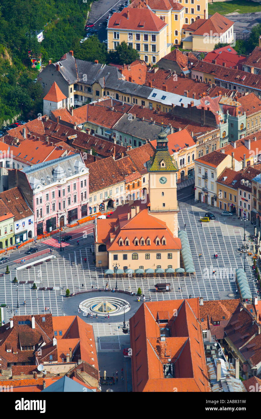 Piata Sfatului (Rathausplatz), Brasov, Siebenbürgen, Rumänien, Europa Stockfoto