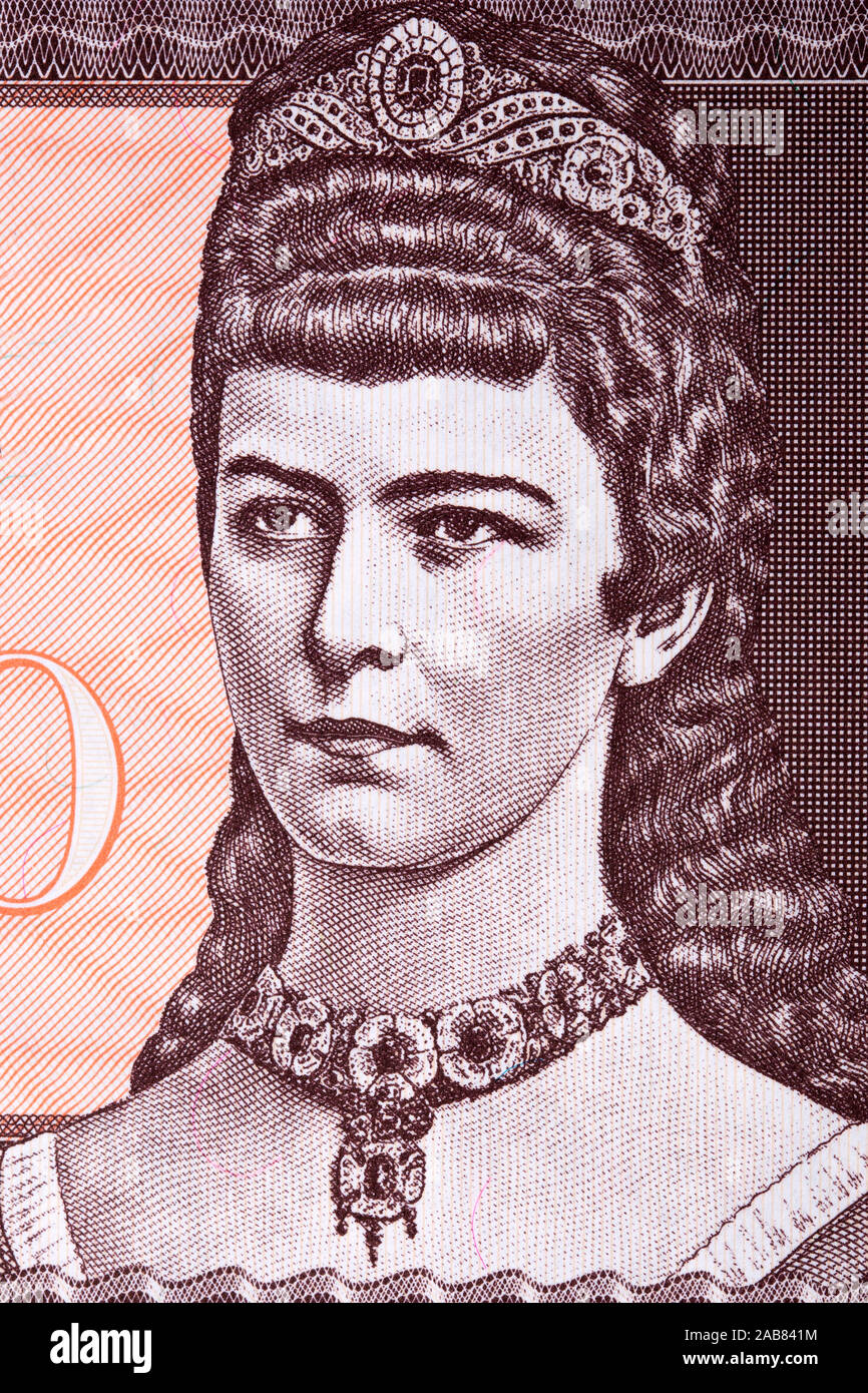 Kaiserin Elisabeth von Österreich ein Porträt von Geld Stockfoto