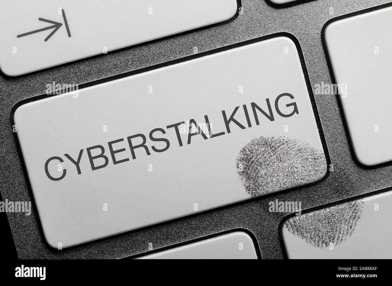 Konzept internet Kriminalität Bilder, Cyberstalking. Stockfoto