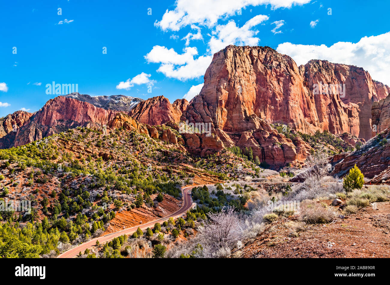 Landschaft von Kolob Canyons in Utah, United States Stockfoto