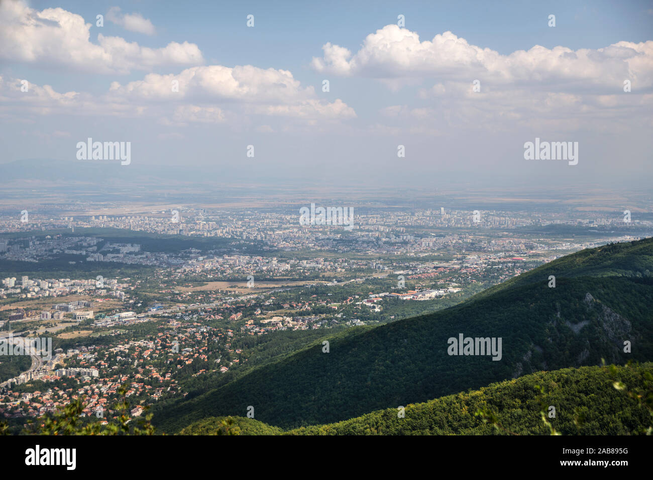 Blick auf Sofia vom Vitosha Berg, Bulgarien Stockfoto