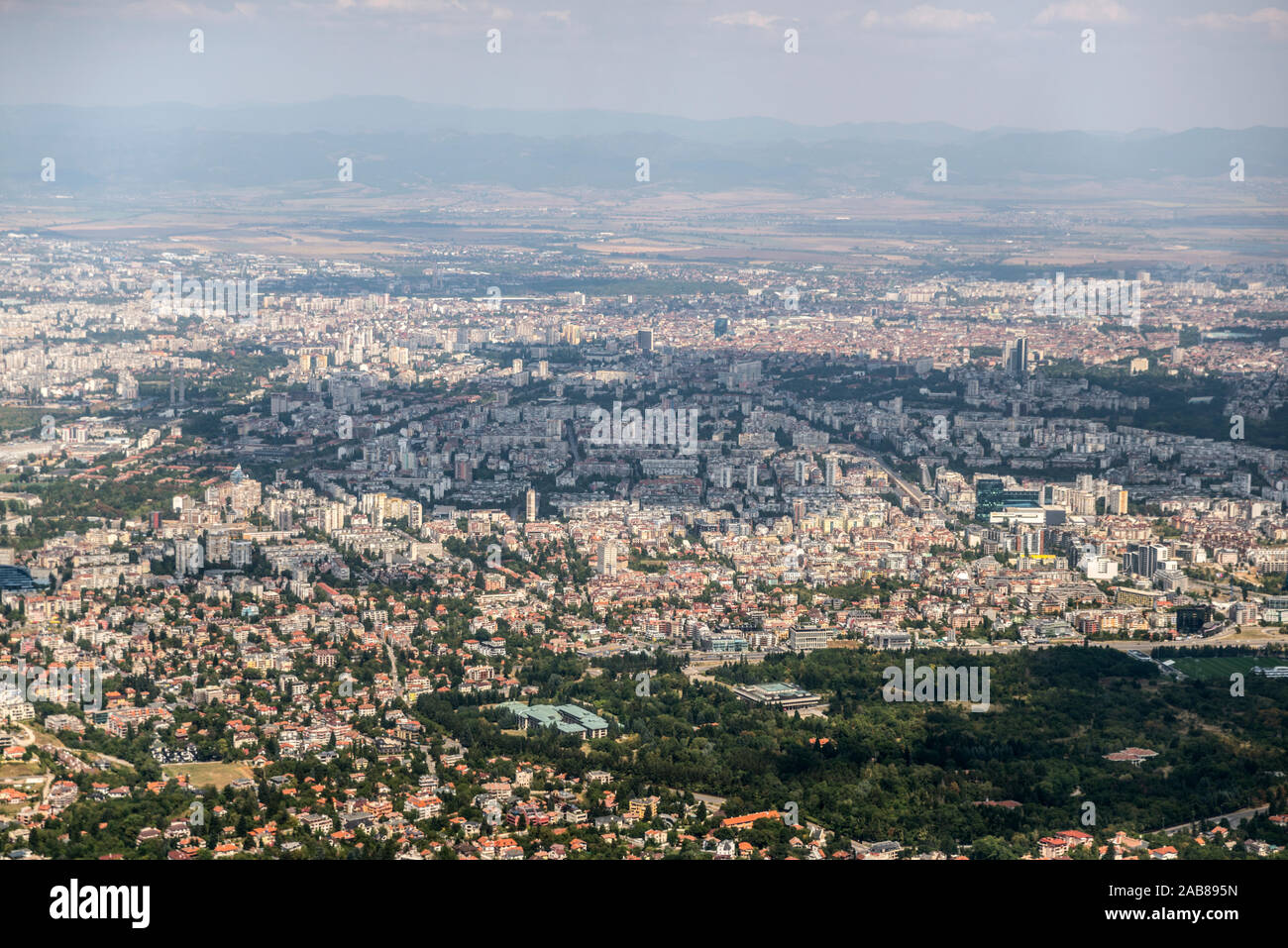 Blick auf Sofia vom Vitosha Berg, Bulgarien Stockfoto