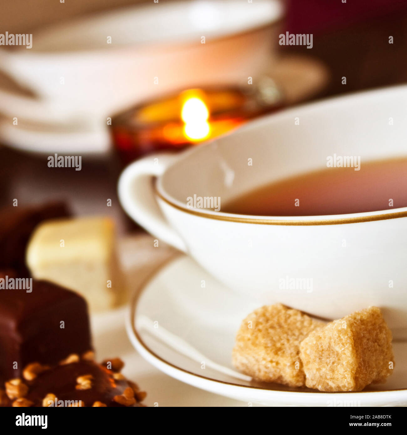 Kaffee- und braunem Zucker Nahaufnahme Stockfoto
