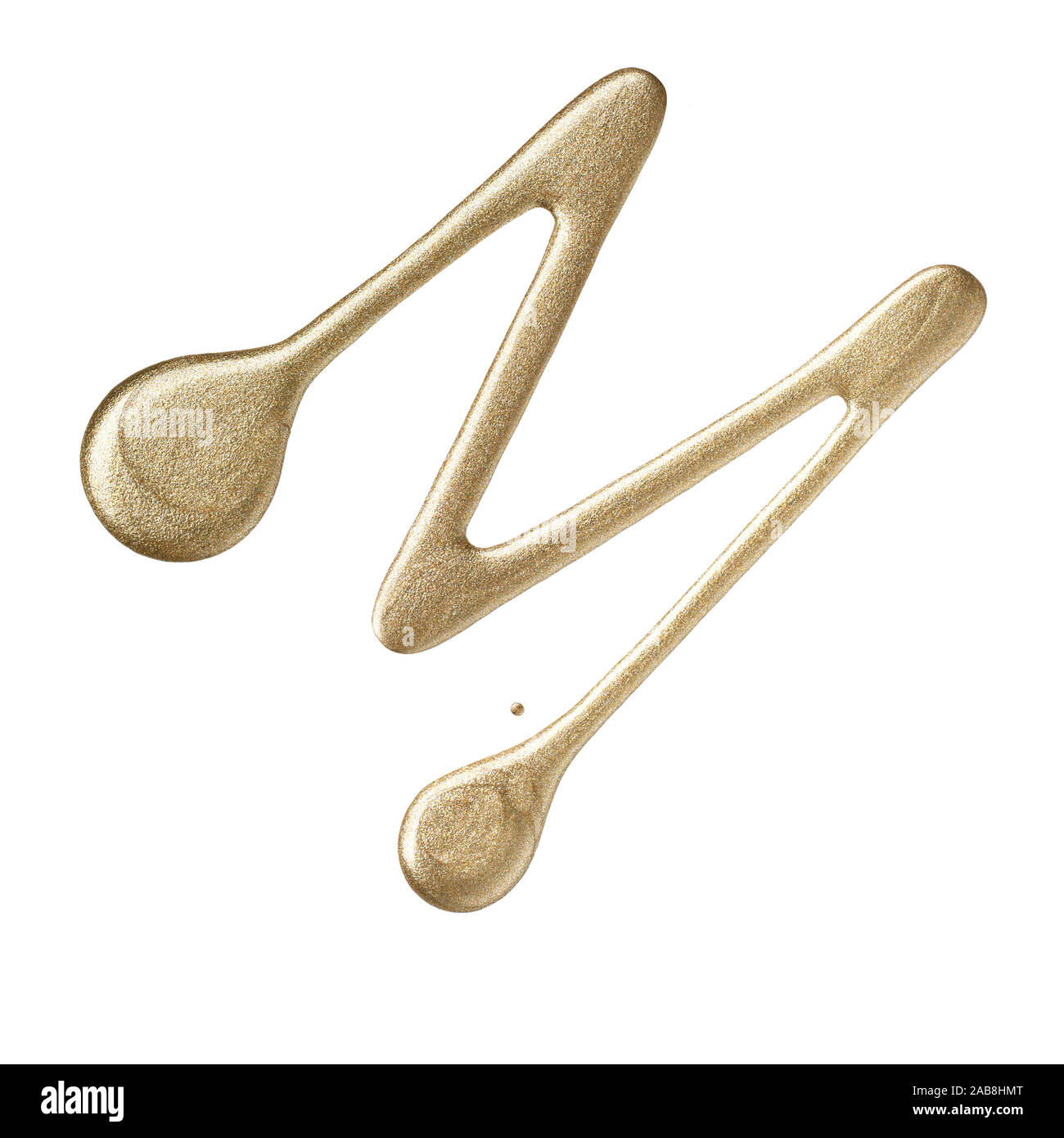 Gold Nagellack Flüssigkeit/Form Stockfoto