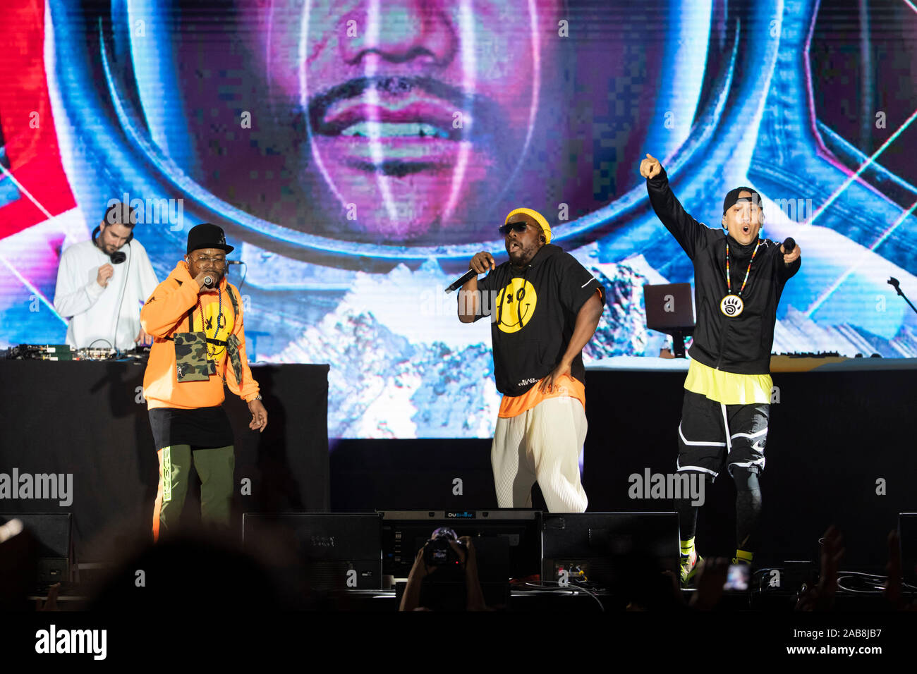 Die Black Eyed Peas im Konzert an der Nice Jazz Festival am 18. Juli 2019. Die Black Eyed Peas mit Sänger Will.i.am, Taboo und Apl.de.ap und Taboo Stockfoto Die Black Eyed Peas im Konzert an der Nice Jazz Festival am 18. Juli 2019. Die Black Eyed Peas mit Sänger Will.i.am, Taboo und Apl.de.ap und Taboo Stockfoto