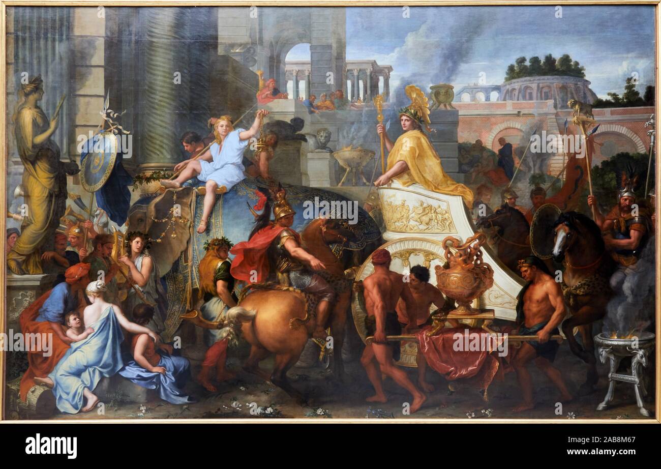 ''' Alexander in Babylon, oder Der Triumph von Alexander'', 1665, Charles Le Brun, Musée du Louvre, Paris, Frankreich, Europa Stockfoto