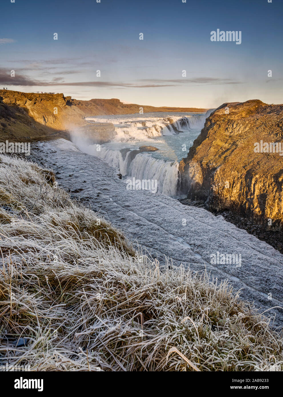 Winter, Gullfoss, Wasserfälle, Island Stockfoto