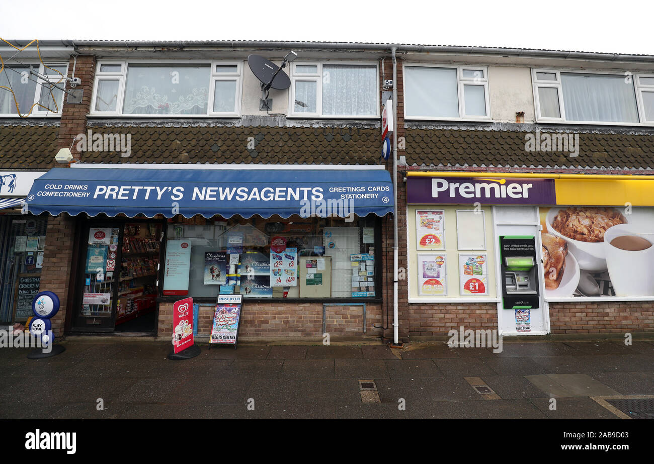 East Beach Post und Candy Store in Selsey, West Sussex, wo Steve Thomson seine gewinnende Euro Millions Lottery Ticket gekauft. Stockfoto