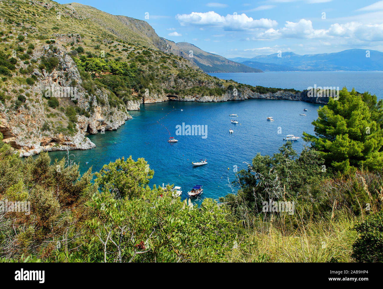 Infreschi Bay, geschützten Meeresgebiet in der Nähe von Camerota, Salerno, Italien Stockfoto