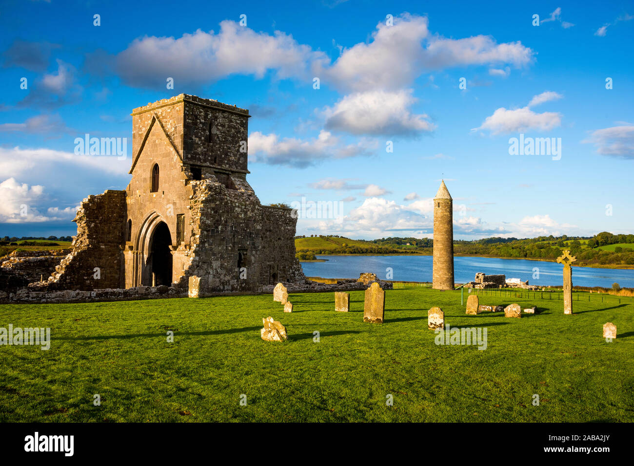 Devenish Island auf dem Lough Erne Co Fermanagh, Nordirland Stockfoto