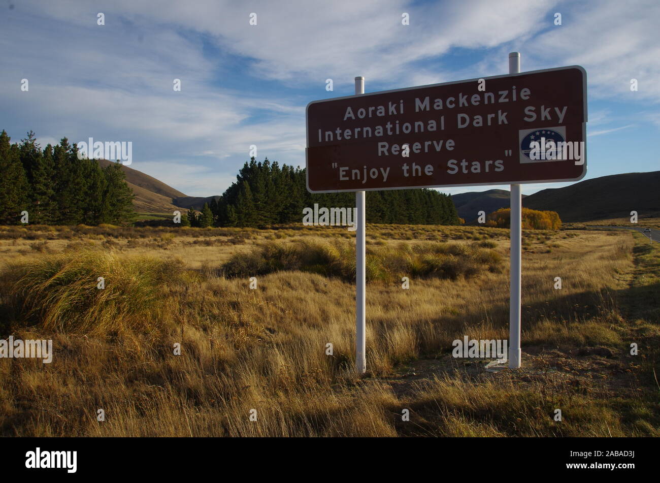 Aoraki Mackenzie International Dark Sky finden. Te Araroa Trail alternative Route State Highway 8. South Island. Neuseeland Stockfoto
