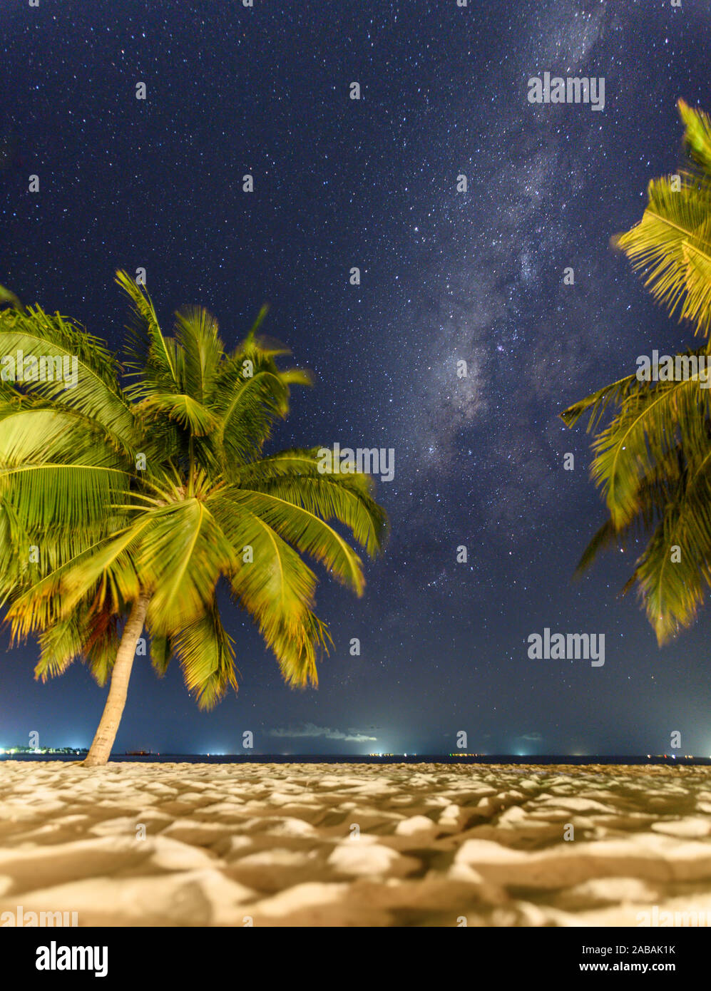 Milkyway auf Vilamendhoo, Malediven Stockfoto
