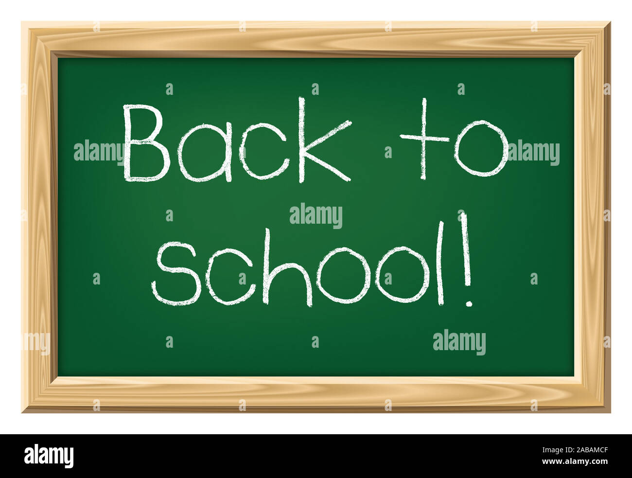 Eine kleine Tafel mit der Aufschrift: "Zurück in die Schule" Stockfoto