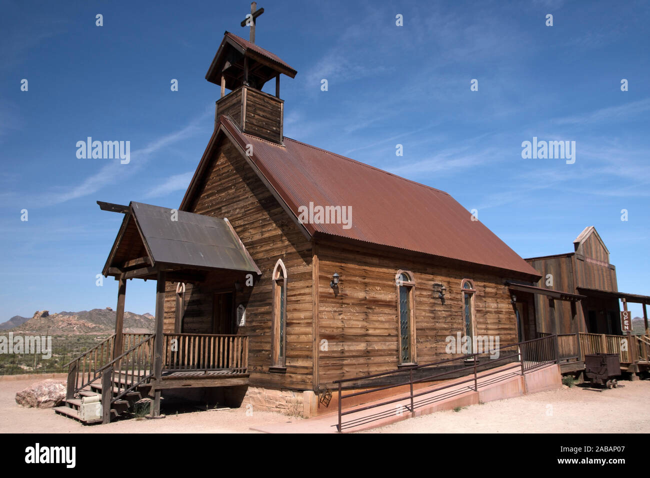 Geisterstadt in Arizona, USA, ist ein völlig aufgegeben oder halb verlassenen Stadt oder Gemeinde. Stockfoto