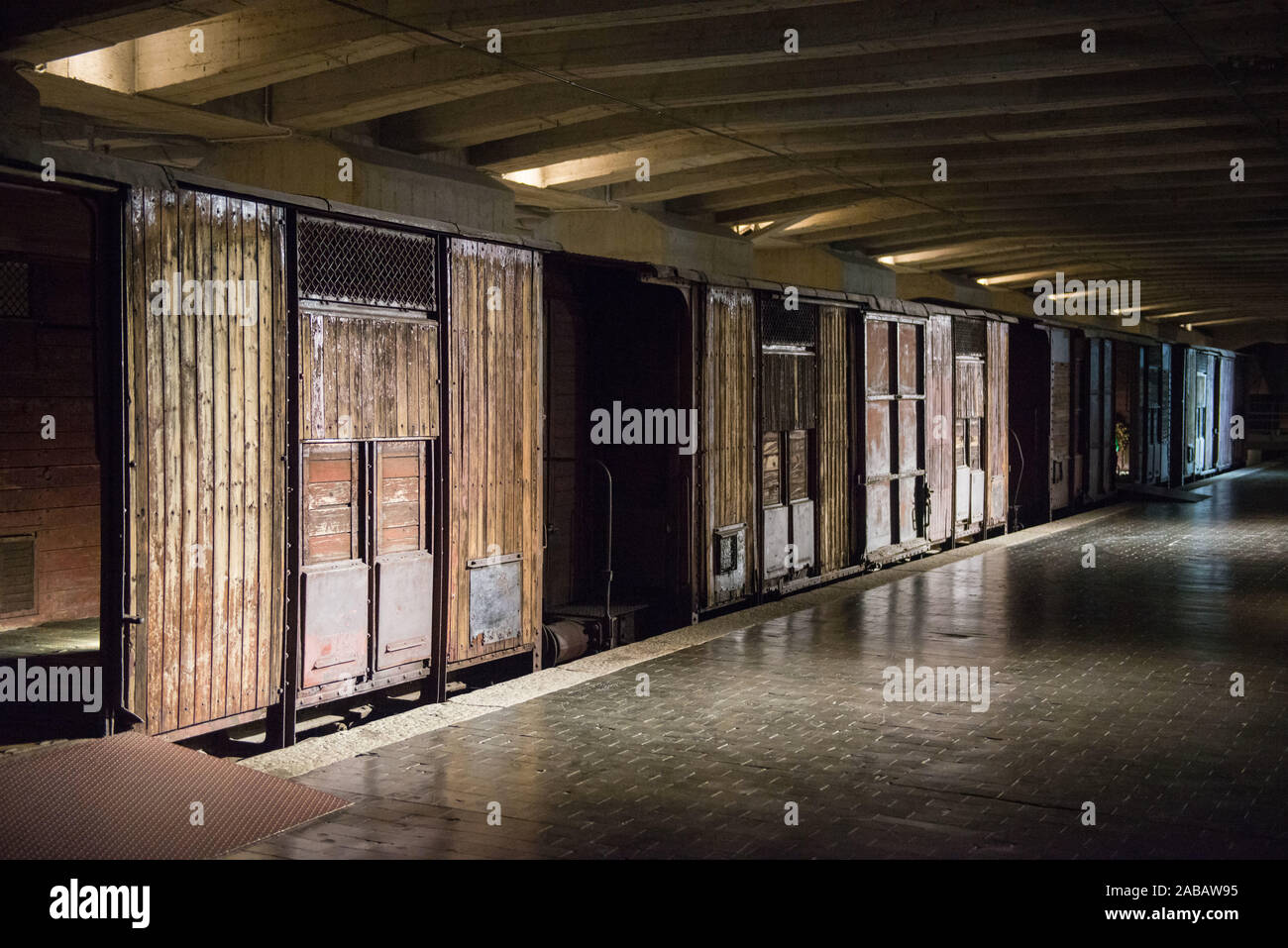 Mailand (Italien), der Gedenkstätte für die Shoah, an Anschluss 21 im Untergeschoss des Hauptbahnhofs, von wo aus Züge für die Konzentrationslager der Nazis wich Stockfoto