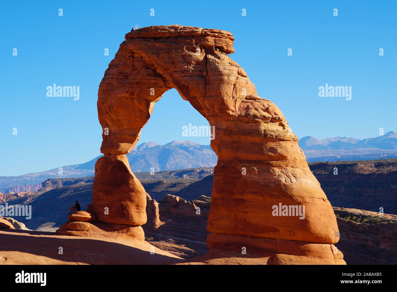 Sowohl Menschen und Vögel die Aussicht von der Zarten Arch an einem schönen Herbsttag. Stockfoto