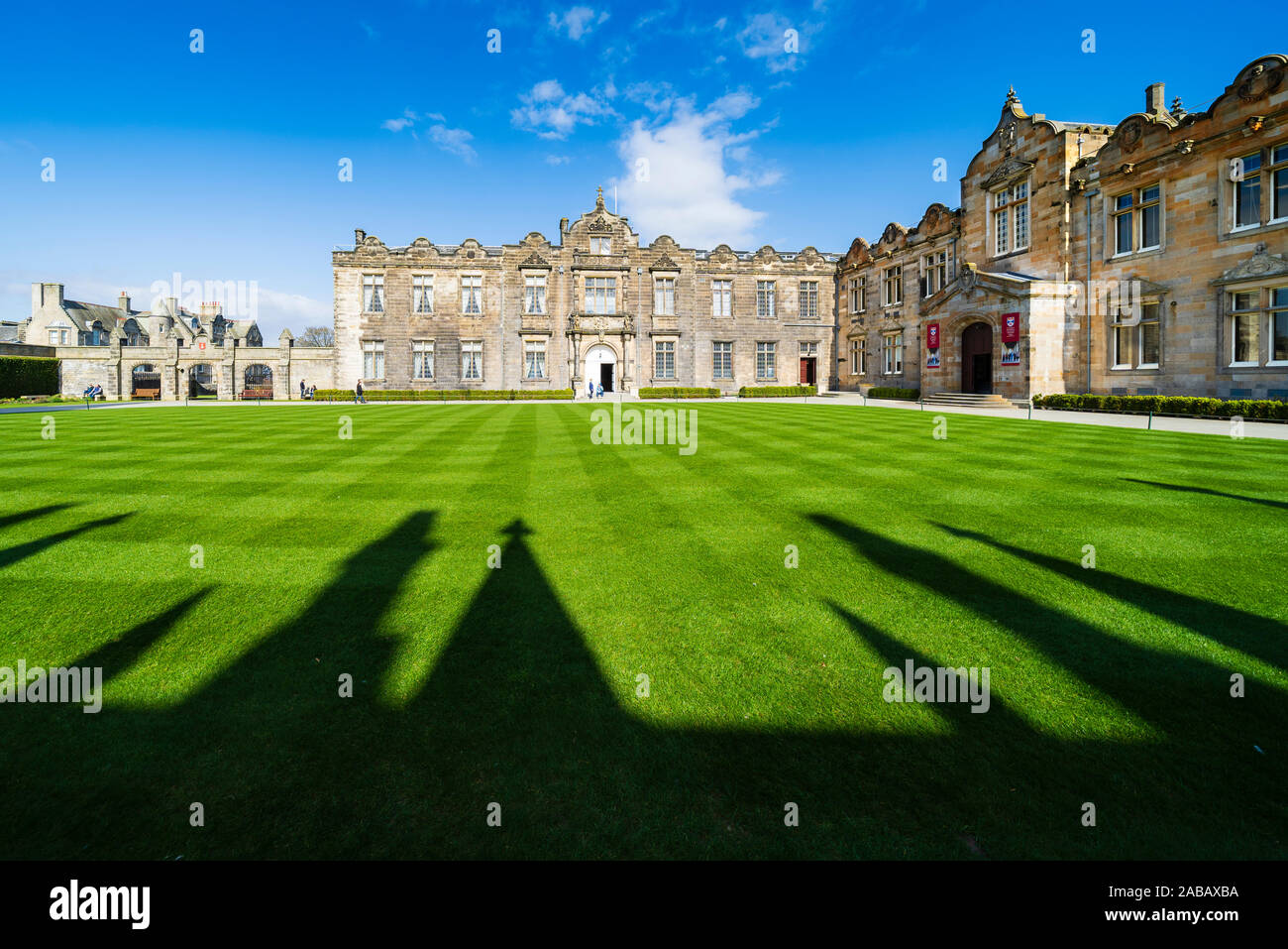 St Salvator Quad an der St Andrews University, St Andrews, Fife, Schottland, Großbritannien Stockfoto