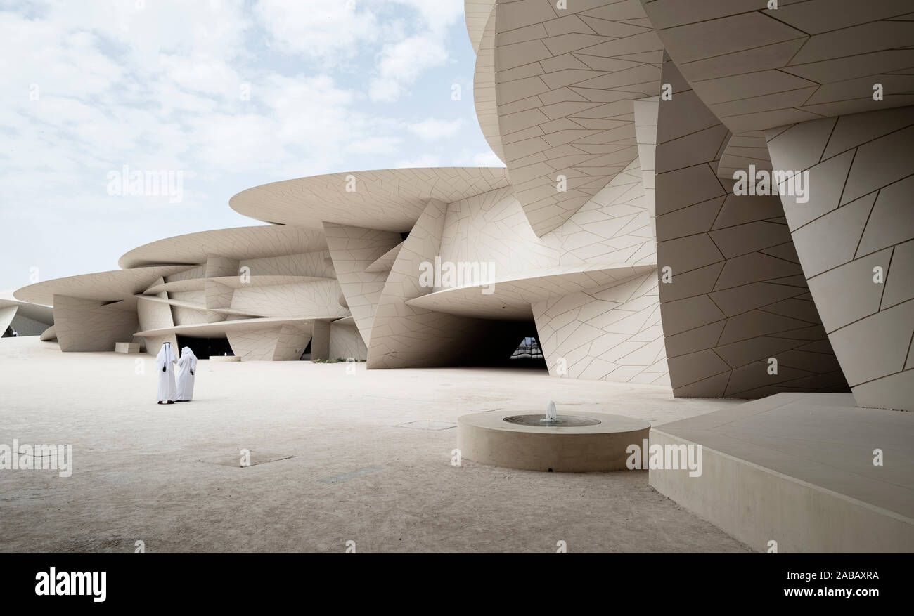 Ansicht der neuen nationalen Museum von Katar in Doha, Katar. Architekt Jean Nouvel. Stockfoto