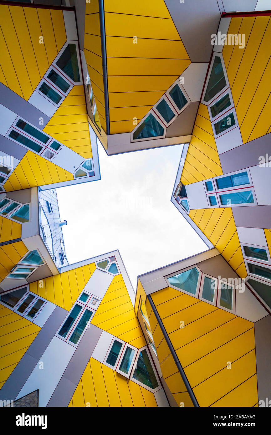 Die Außenseite des Cube Häuser in Rotterdam die Niederlande Stockfoto