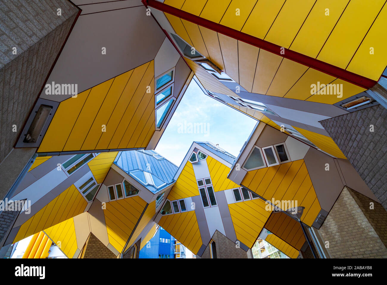 Die Außenseite des Cube Häuser in Rotterdam die Niederlande Stockfoto
