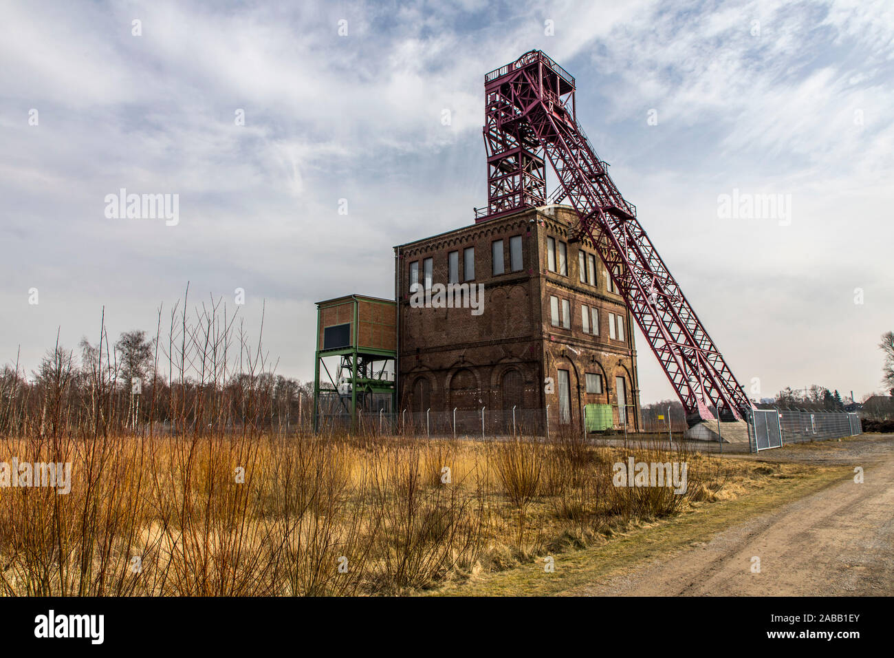 Förderturm der Zeche Sterkrade in Oberhausen, Welle 1, Industriedenkmal, Stockfoto