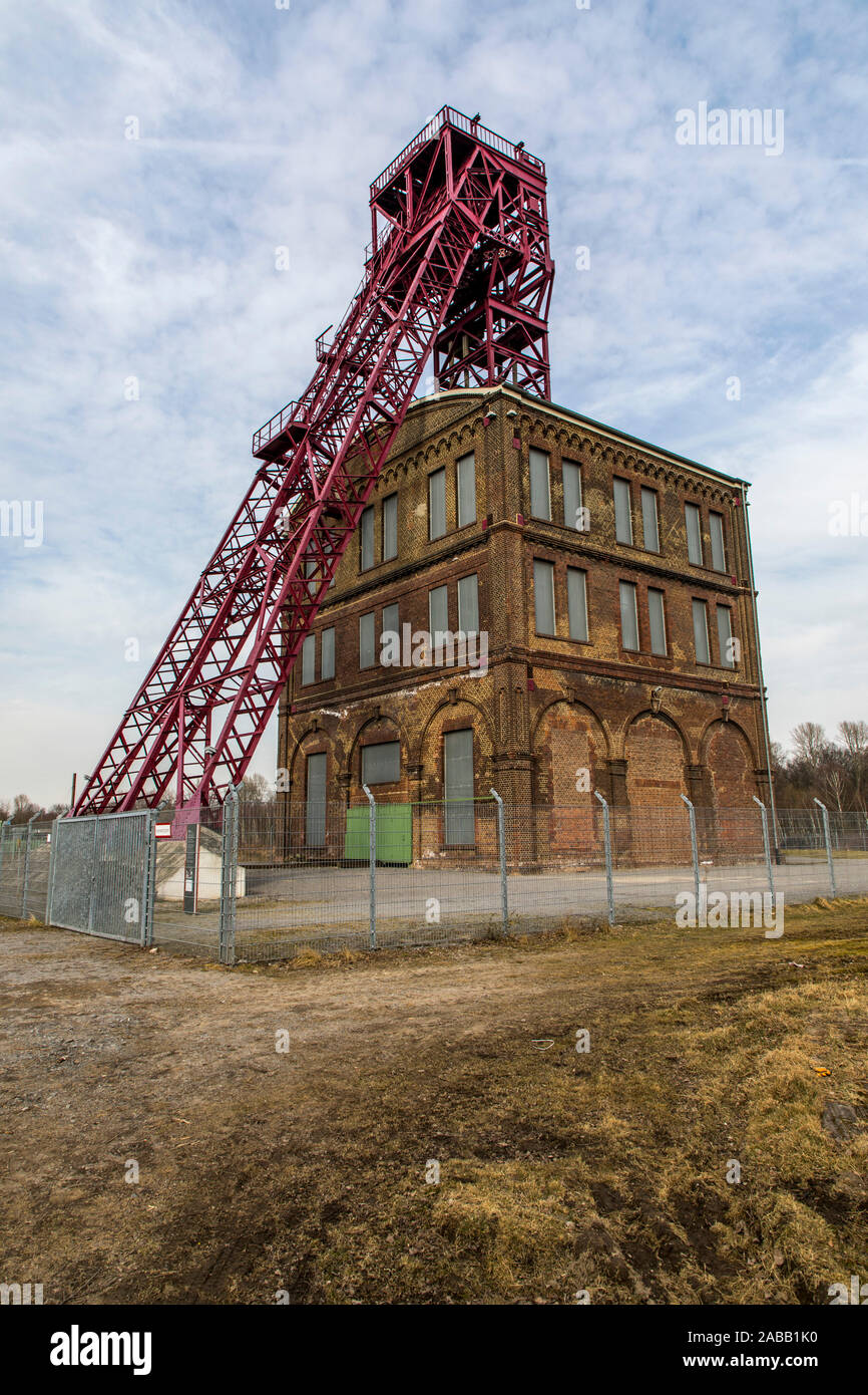 Fördergerüst der Zeche Sterkrade in Oberhausen, Schacht 1, Industriedenkmal, Stockfoto