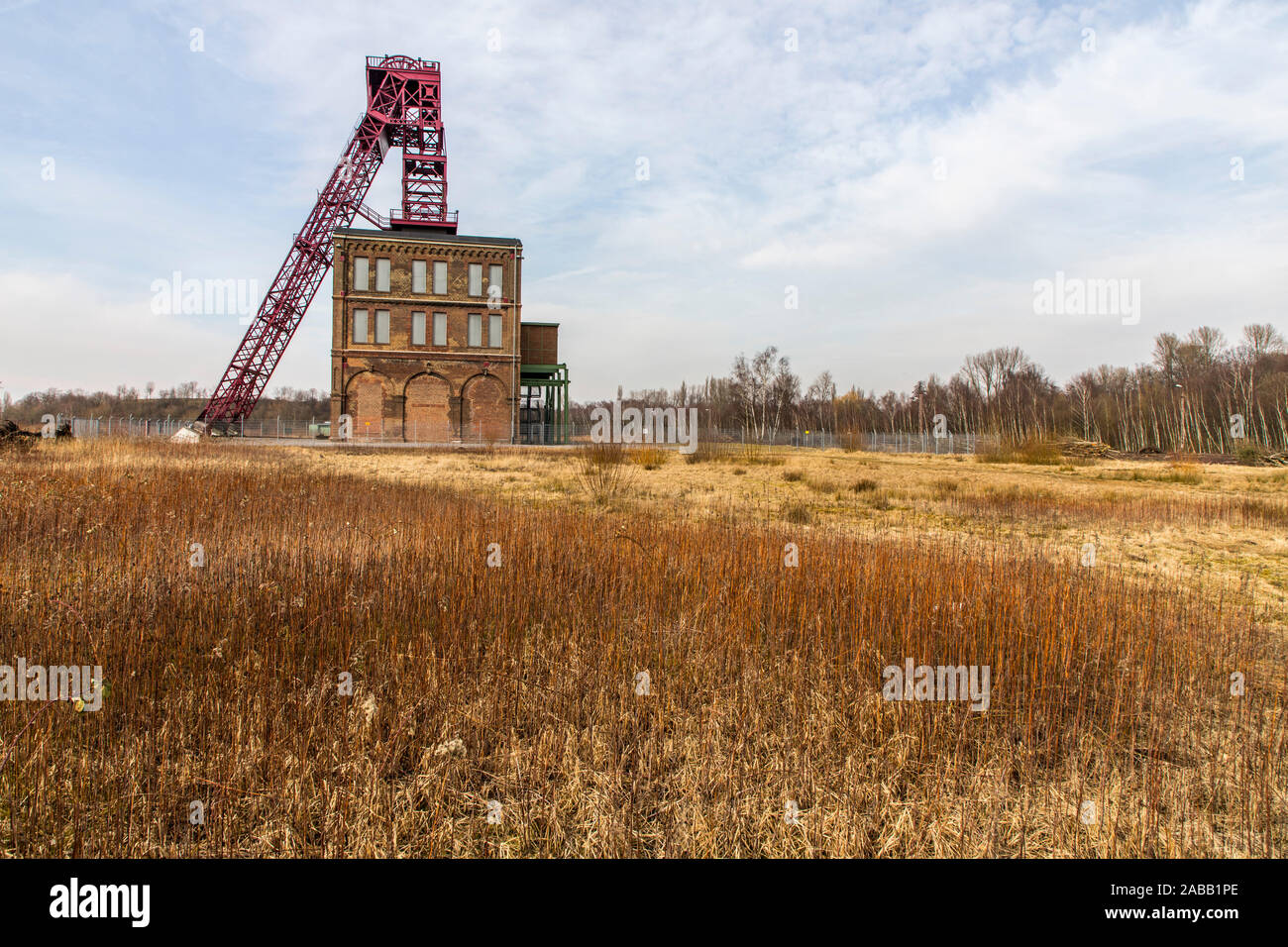 Förderturm der Zeche Sterkrade in Oberhausen, Welle 1, Industriedenkmal, Stockfoto