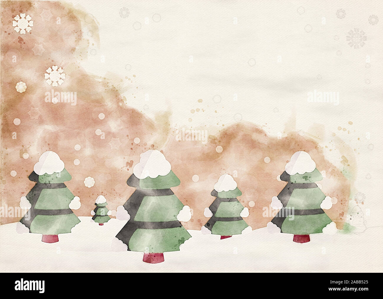 Schöne Weihnachten aquarell Winter Hintergrund Stockfoto