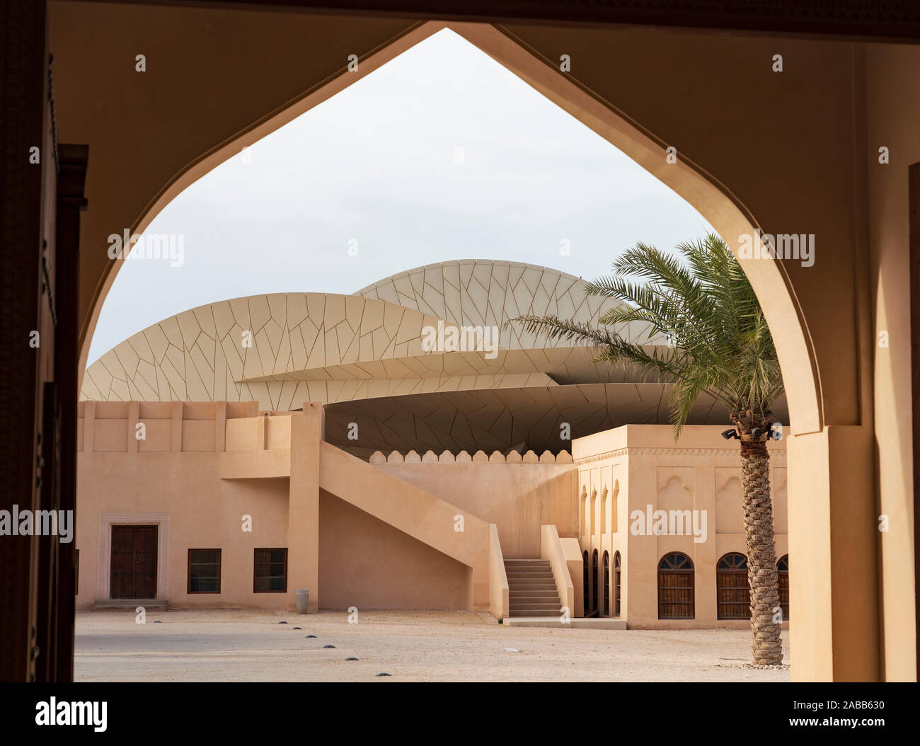 Ansicht der neuen nationalen Museum von Katar in Doha, Katar. Architekt Jean Nouvel. Stockfoto