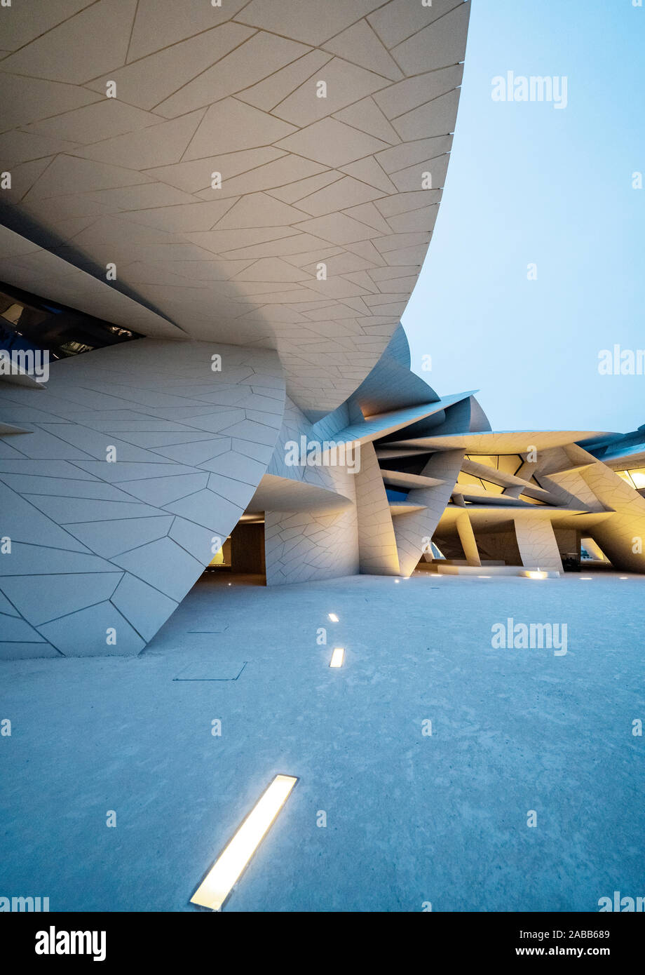 Ansicht der neuen nationalen Museum von Katar in Doha, Katar. Architekt Jean Nouvel. Stockfoto