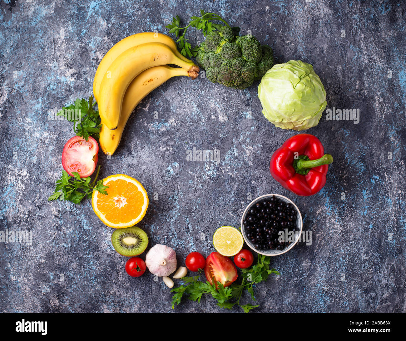Lebensmittel, die reich an Vitamin C gesund essen Stockfoto