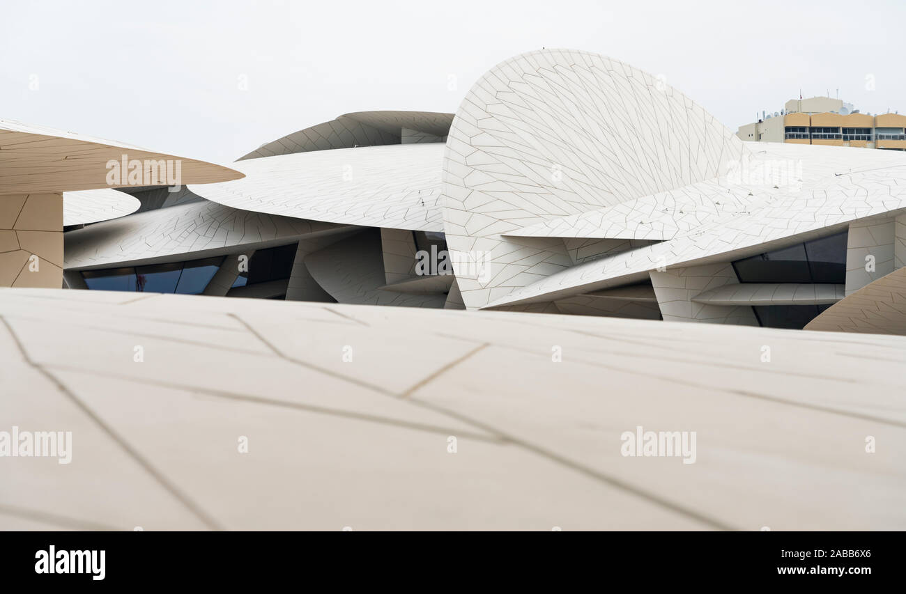 Ansicht der neuen nationalen Museum von Katar in Doha, Katar. Architekt Jean Nouvel. Stockfoto