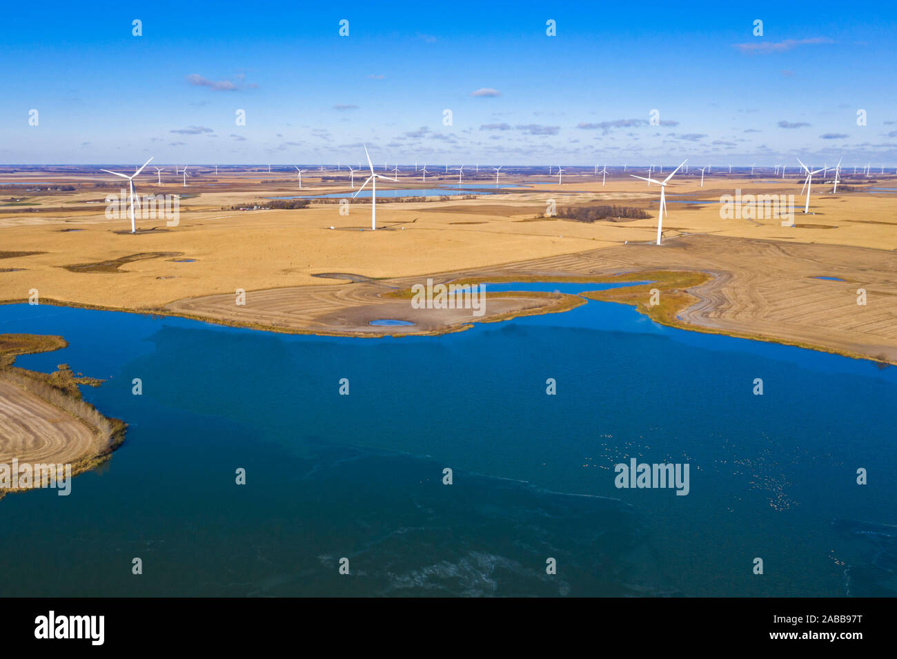 Valley City, North Dakota - Windpark. Stockfoto