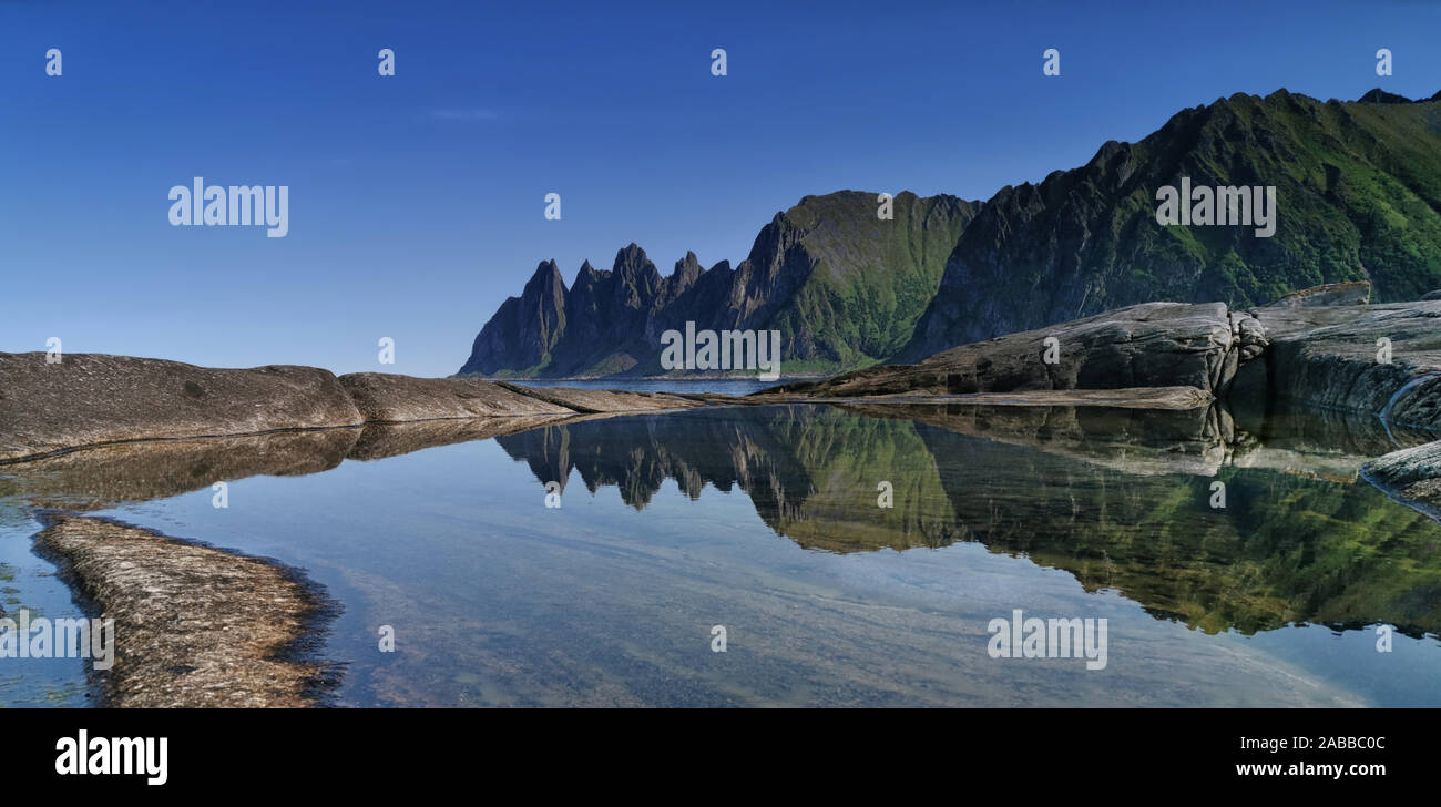 Okshornan Berg, Senja, Troms, Norwegen Stockfoto
