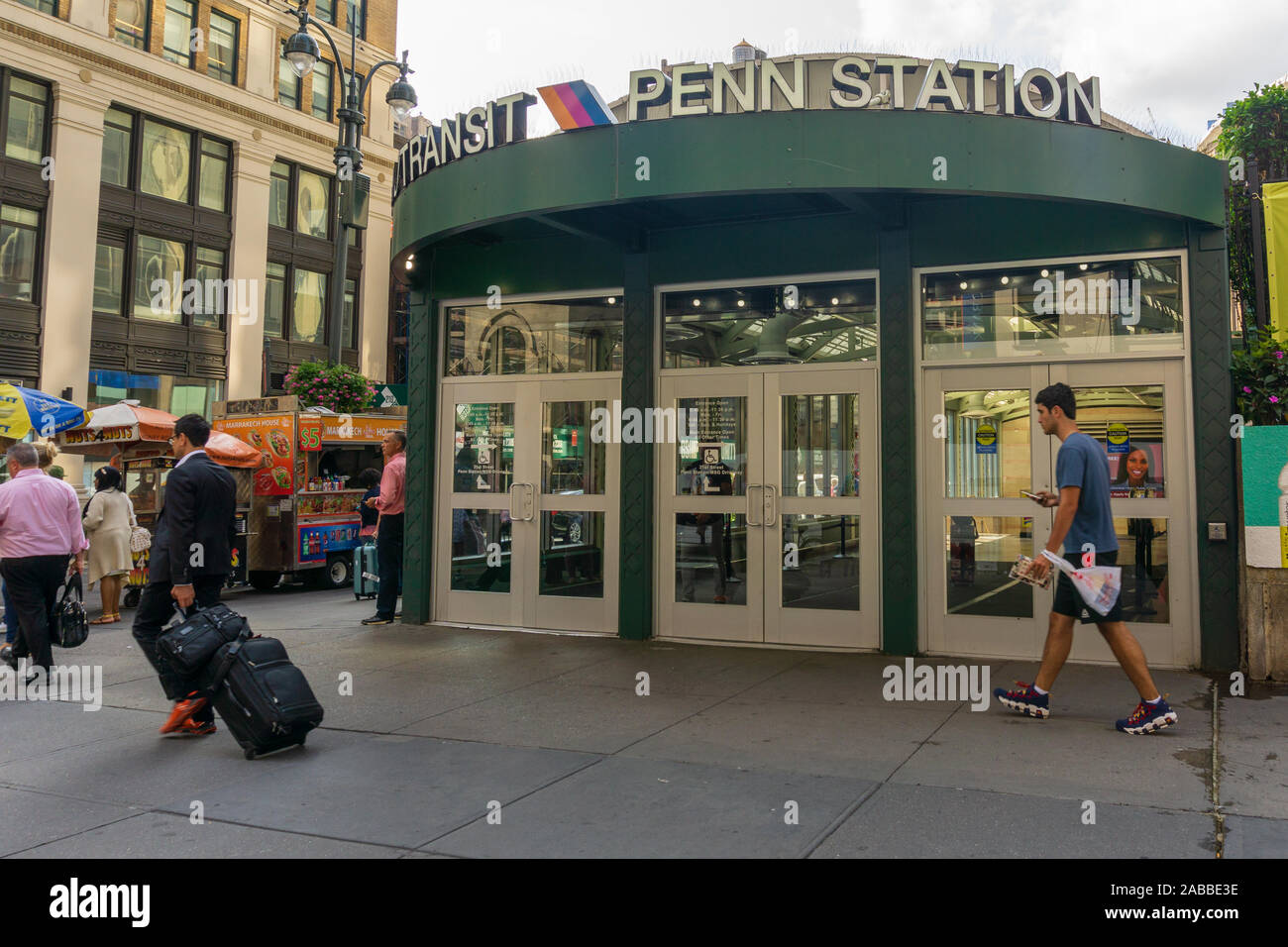 New York, USA - 20. August 2018: Eingang zur Penn Station in der Nähe von Madison Square Garden, New York Stockfoto