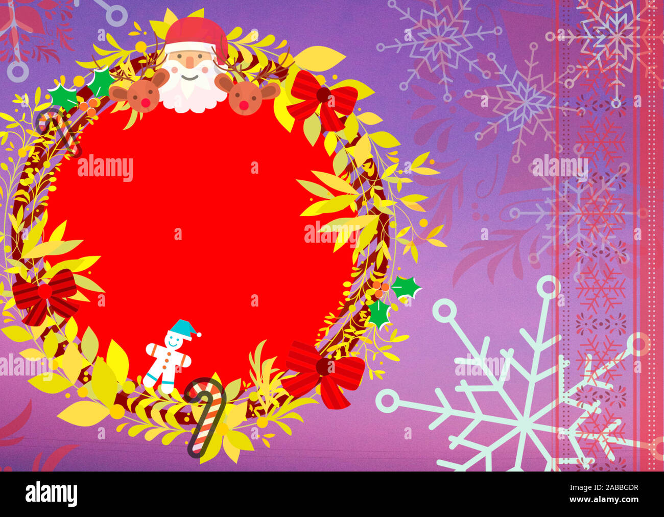 Gestaltung der Weihnachtskarte für die Begrüßung der Feiertage und das Neue Jahr Stockfoto