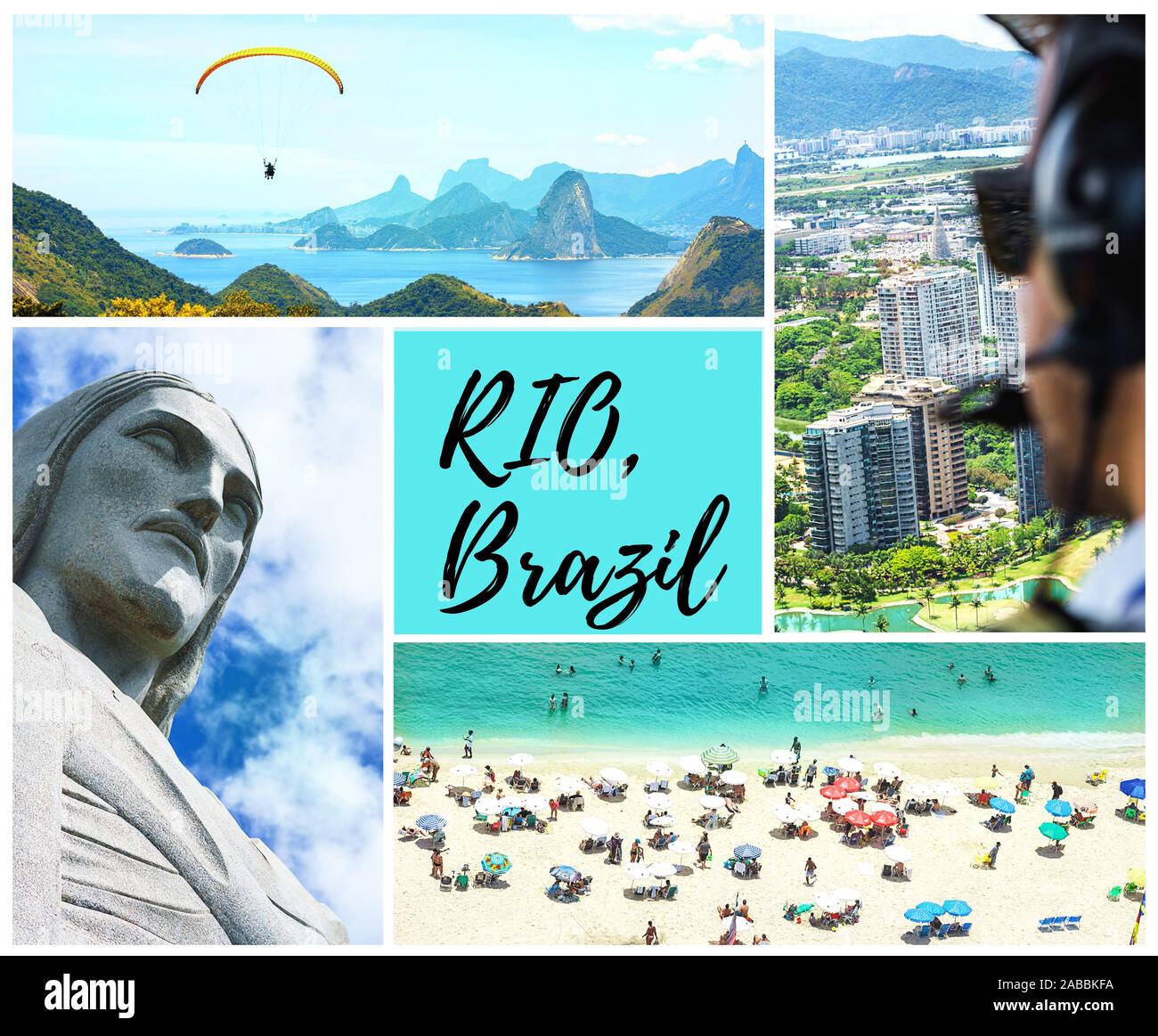 Kreative collage Inspiriert durch Blick auf Rio de Janeiro. Brasilien. Lateinamerika. Das beste Reiseziel. Stockfoto