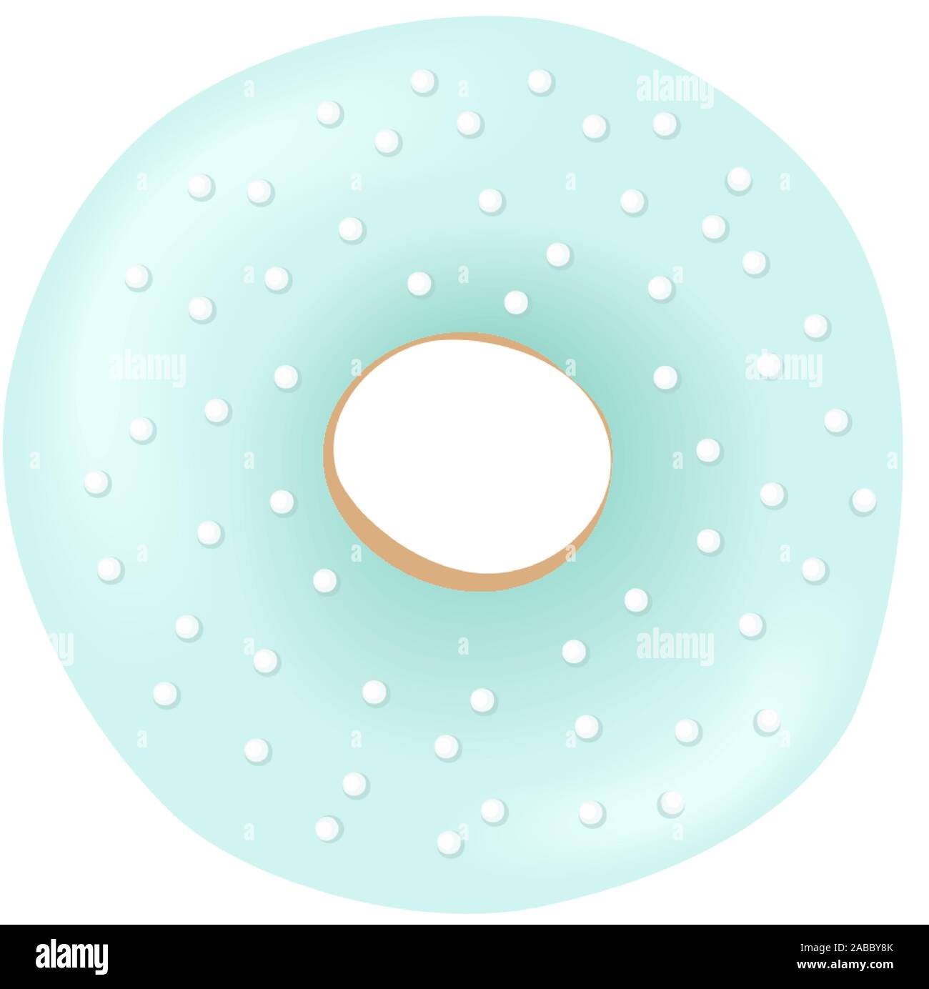 Eine süße blau Donut mit gepunkteten Vereisung und Streuseln auf weißem Hintergrund. Vector Illustration. Stock Vektor