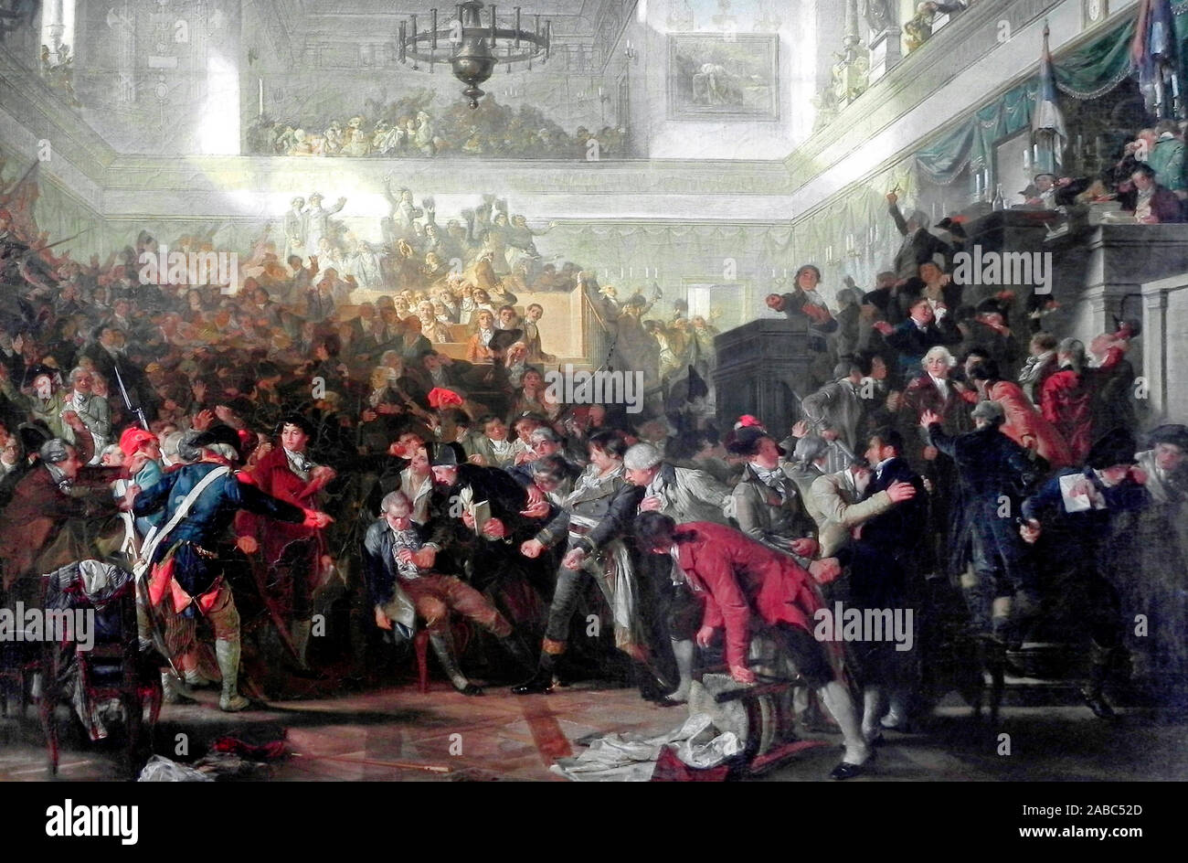 Der Fall von Robespierre im Konvent am 27. Juli 1794 - Max Adamo, 1870 Stockfoto
