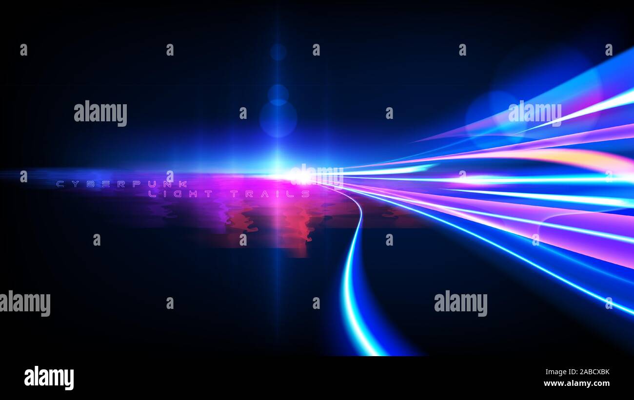 Vektorgrafiken dynamischer Licht Bewegung, Licht Trail, hohe Geschwindigkeit, Verkehr Bewegung. Licht-, Slow Shutter des Verkehrs. Stock Vektor