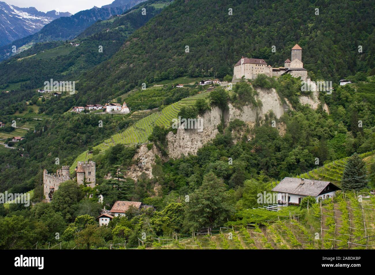 Burg Tirol bei Meran, Südtirol, Provinz Bozen Stockfoto