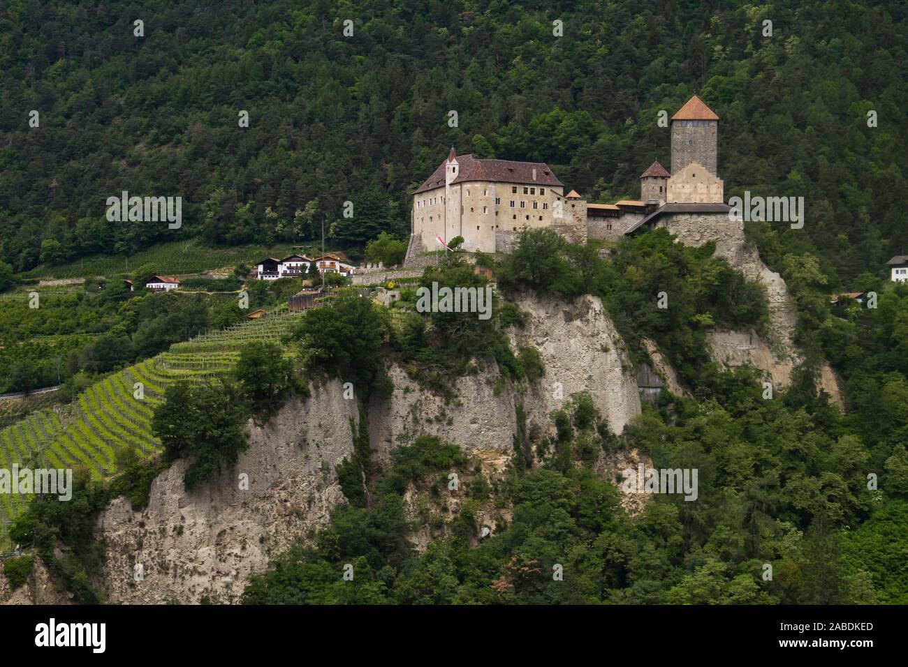 Burg Tirol bei Meran, Südtirol, Provinz Bozen Stockfoto